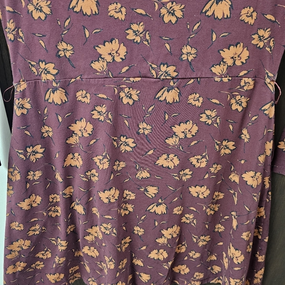 Pact Floral Dress Organic Cotton Stretch Burgundy Orange XXL Comfort Breathable - Picture 9 of 9
